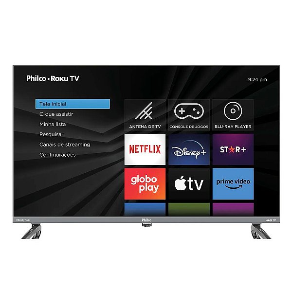 Smart Tv 32 Philco Roku Quad Core Ptv32k34rkgb Cinza Led Tv