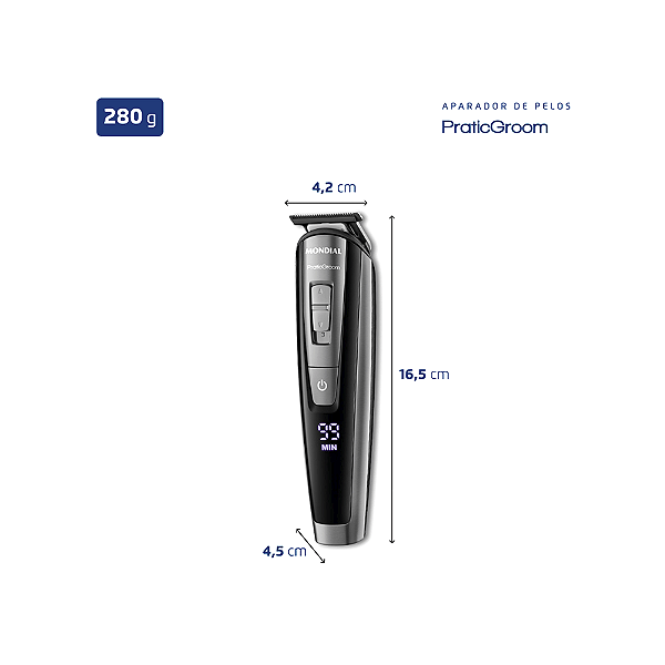 Aparador de Pelos Mondial Painel Digital Bivolt Bg-09