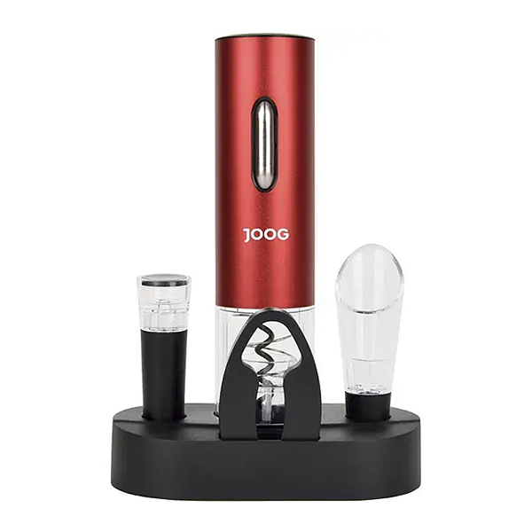 Kit Abridor Elétrico de Vinho Portátil Joog Jg-ew2 Led Vermelho