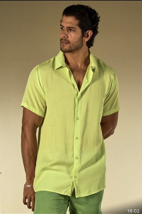 Camisa c/ gola em viscolinho