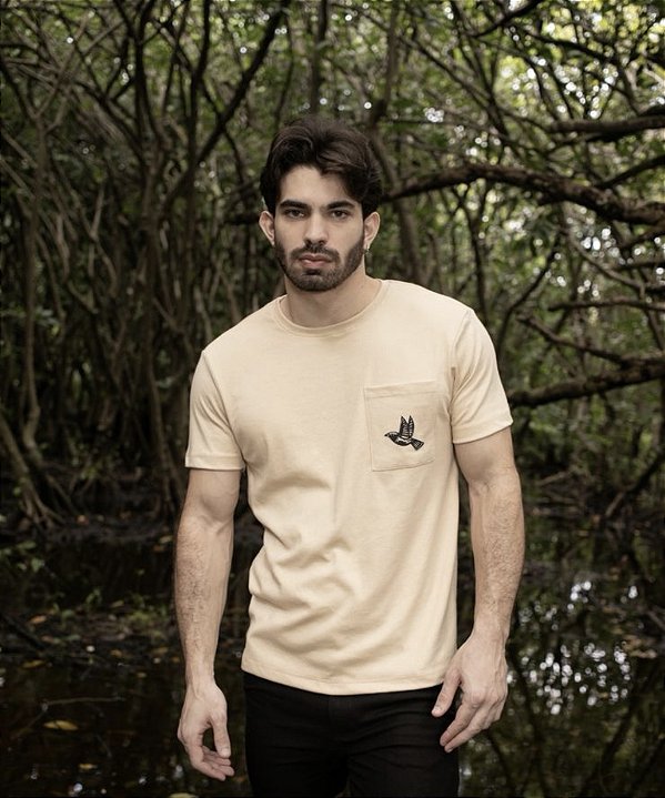 TSHIRT BEGE  PASSARO