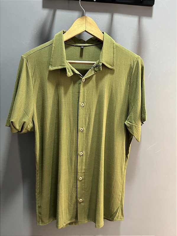camisa em viscose verde