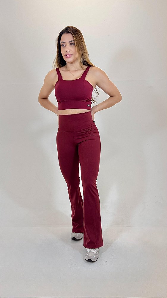 Calça Flare Bordo linha Dance cós alto ZERO transparência