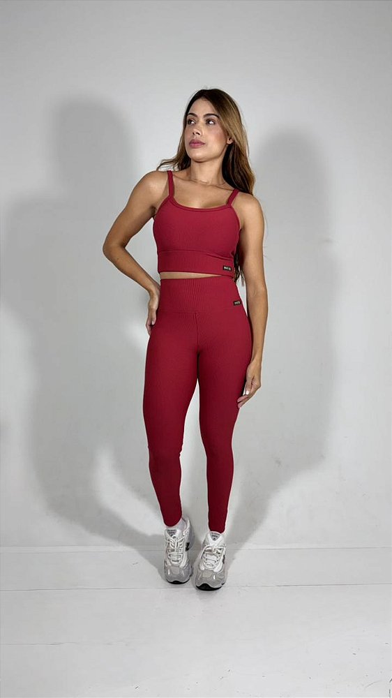 Legging Canelada Linha Paris Premium, tecido blackout ZERO transparência - COR Blosson