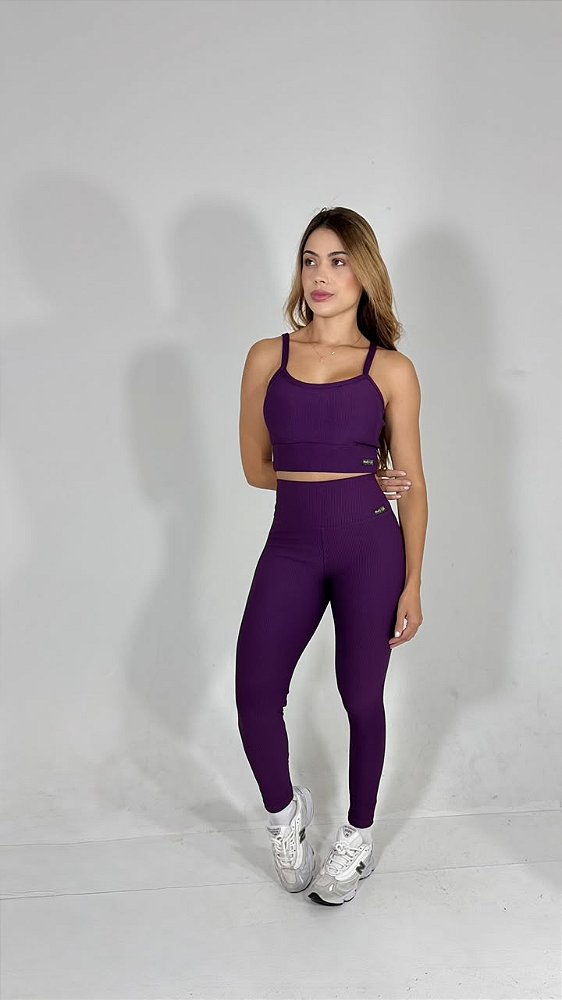 Conjunto Fitness Linha Paris Top + Legging – Black Berry