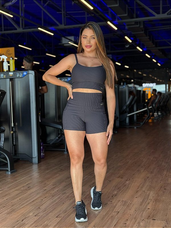 Shorts Fitness Linha Paris com Bolso – Preto