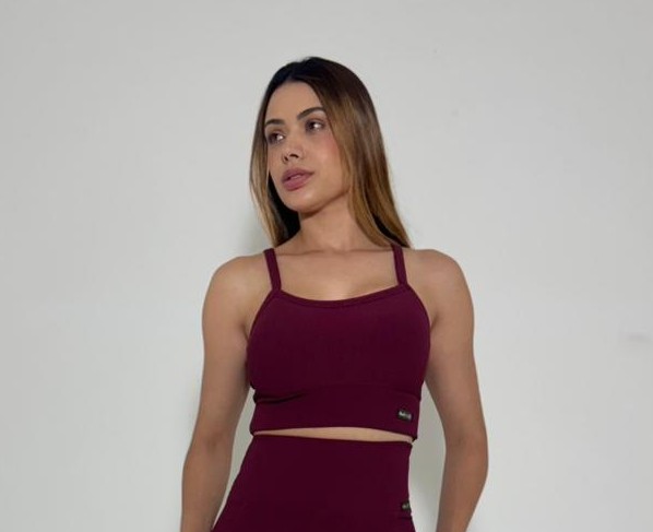 Top Cropped Fitness Linha Paris – Vinho