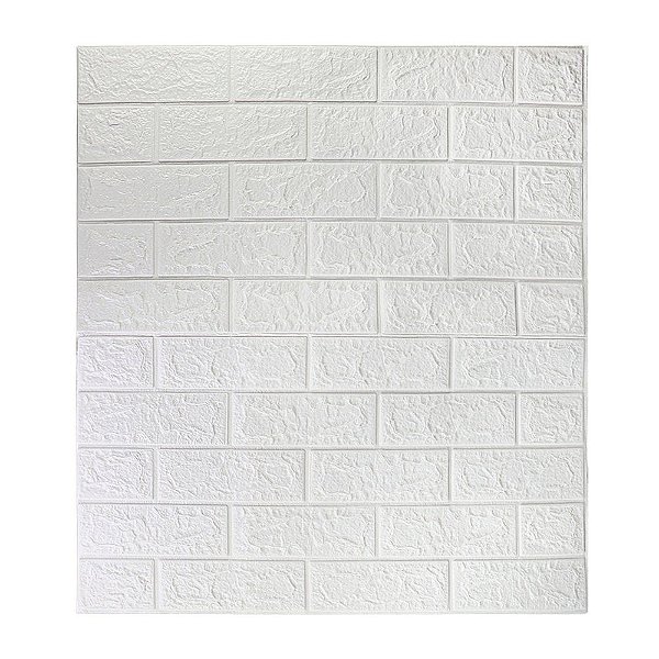 Placa Decorativa Papel de Parede Texturizado Branco 70X77cm (GU5042)