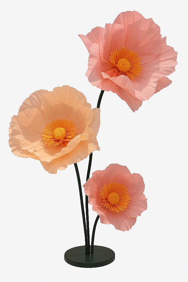 Trio de Flores em Crepom Italiano