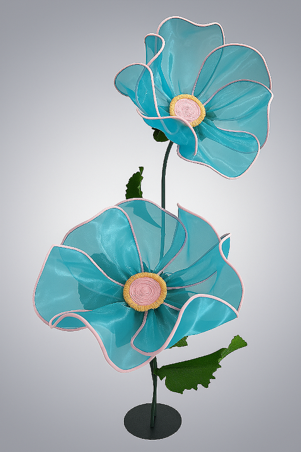 Flor Gigante Candy Blue em Organza