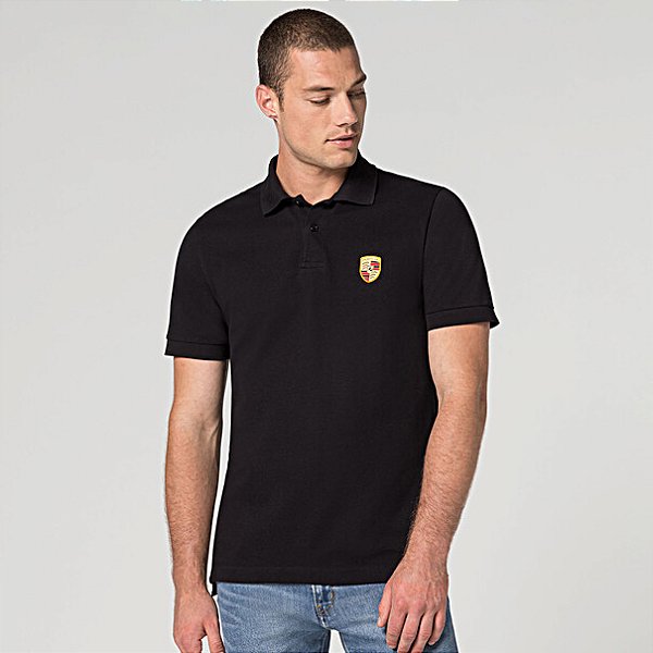 Camisa polo masculina, emblema Porsche tam P