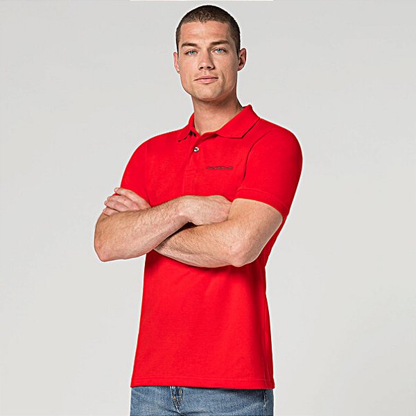 Camisa pólo masculina vermelha