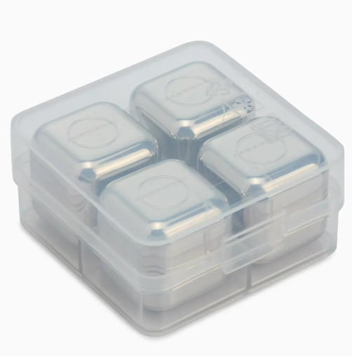 Cubos de gelo em aço inoxidável – conjunto de 4