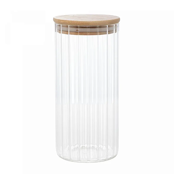 Porta Mantimento de Vidro Borossilicato com Tampa em Bambu 800ml