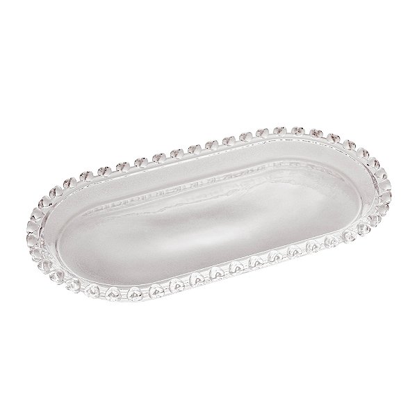 Travessa Oval de Cristal Coração 25cm x 13cm x 2,5cm