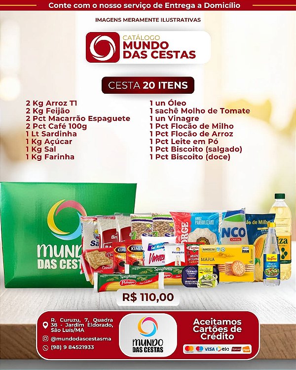 CESTA BASICA NA CAIXA DE 20 ITENS