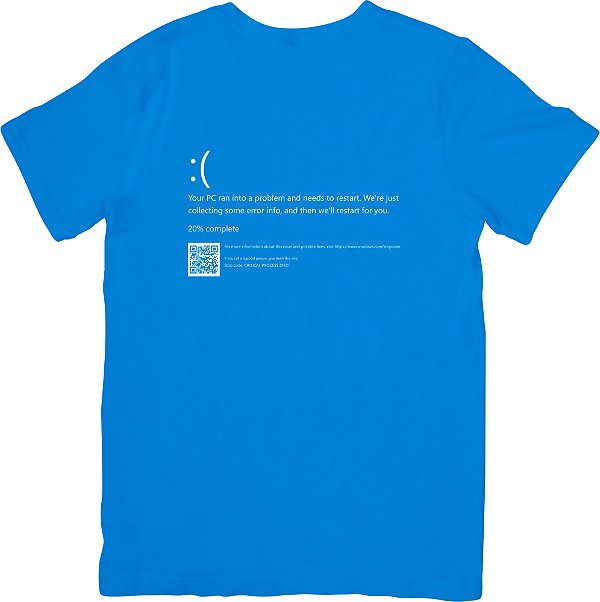 Camisa Tela Azul da Morte Windows