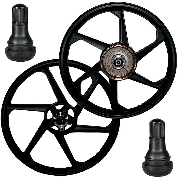 Par de rodas de alumínio liga leve freio a disco CG150 Fan Titan ESD EX 2004 a 2013 com rolamentos e bico