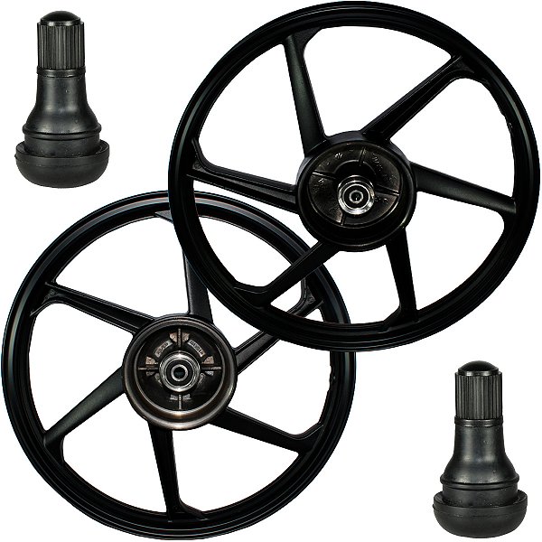 Par de rodas de alumínio liga leve freio a tambor CG125 Fan Titan KS KSE 2000 a 2008 com rolamentos e bico