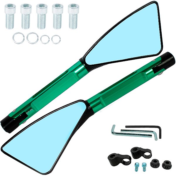 Retrovisor espelho moto modelo Rizoma Piramide CNC Honda Yamaha CG125 CG150 CG160 CB250 CB300 Twister YBR XTZ Par