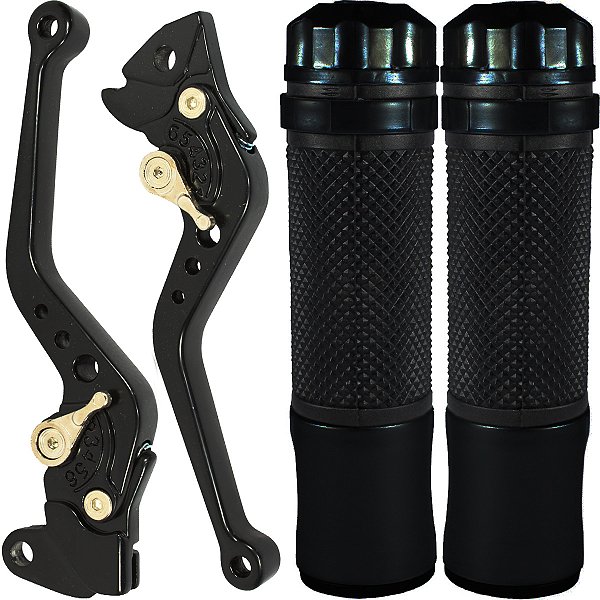 Manete de freio embreagem esportivo a disco YBR125 Factor ED 2009 a 2013 com manopla par