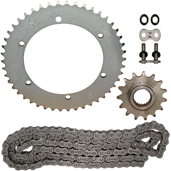 Kit relação transmissão tração XTZ250 Lander 2007 a 2008 com retentor