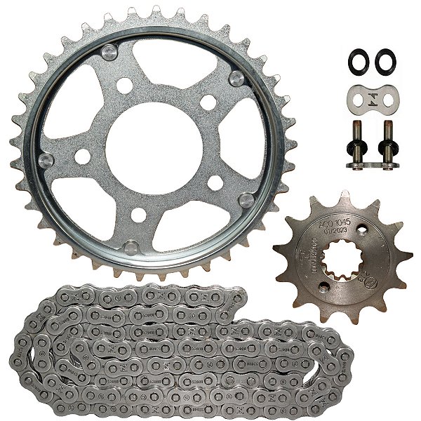 Kit relação transmissão tração CBX250 Twister 2001 a 2008 com retentor