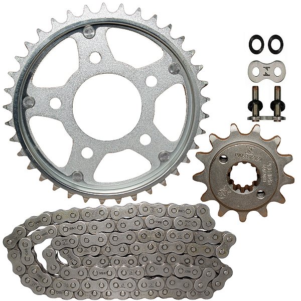 Kit relação transmissão tração CB300 CB300R 2009 a 2015 com retentor