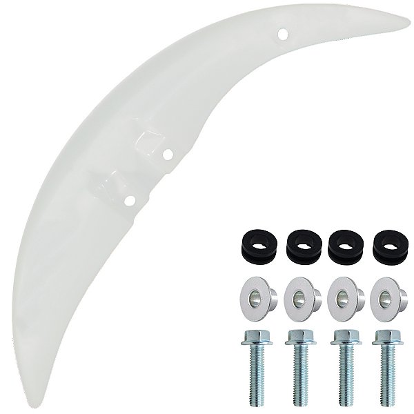 Paralama dianteiro CG125 Fan Titan 2000 a 2013 branco com parafusos