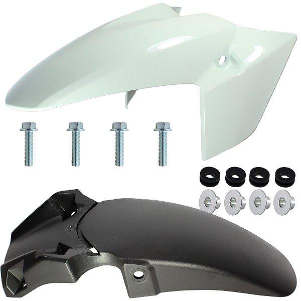 Paralama dianteiro A+B CB250 CB250F Twister 2017 branco com parafusos