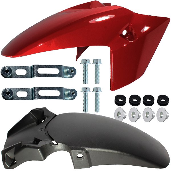 Paralama dianteiro A+B CB250 CB250F Twister 2016 vermelho com parafusos e suporte