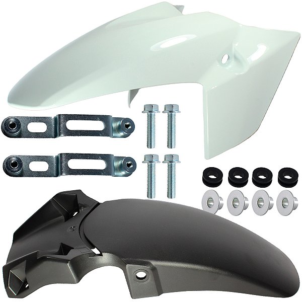 Paralama dianteiro A+B CB250 CB250F Twister 2017 branco com parafusos e suporte