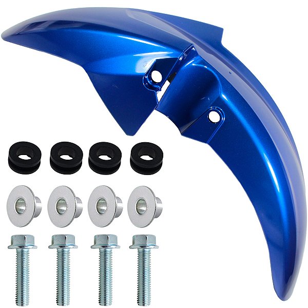 Paralama dianteiro CG150 Fan Titan 2014 a 2015 CG160 Titan 2018 azul com parafusos