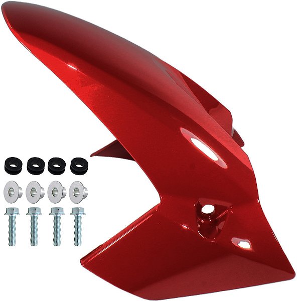 Paralama dianteiro A CB250 CB250F Twister 2016 vermelho com parafusos