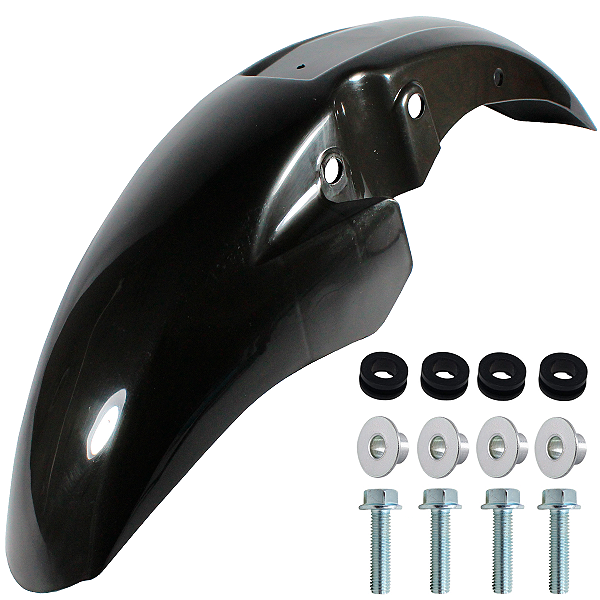 Paralama dianteiro CG150 Fan Titan Mix 2009 a 2013 preto com parafusos
