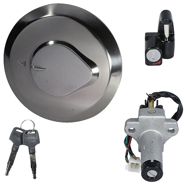 Kit conjunto travas chave ignição XR200 XR200R 1994 a 2003 contato tampa do tanque trava do capacete 3 peças