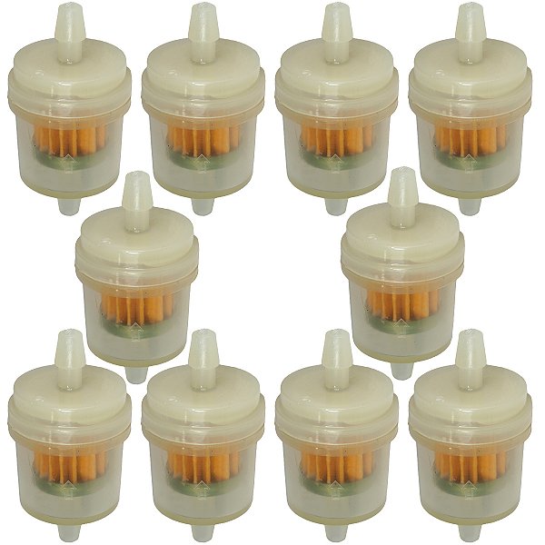 Kit 10 filtros de combustível motos carburadas CG125 CG150 YBR125 XTZ125 C100 Biz100 Biz125 XTZ125