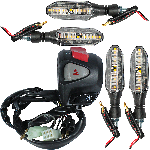 Interruptor de partida botão com pisca alerta NXR160 Bros 2015 a 2022 modelo CB500 com piscas led