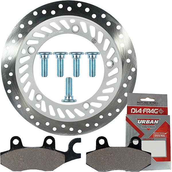 Disco de freio dianteiro CB300R CBX250 Twister 2001 a 2015 com parafusos e pastilhas