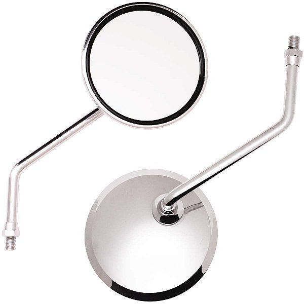 Retrovisor espelho moto Intruder125 2002 a 2016 Lente plana Haste curta cromada Suzuki Par