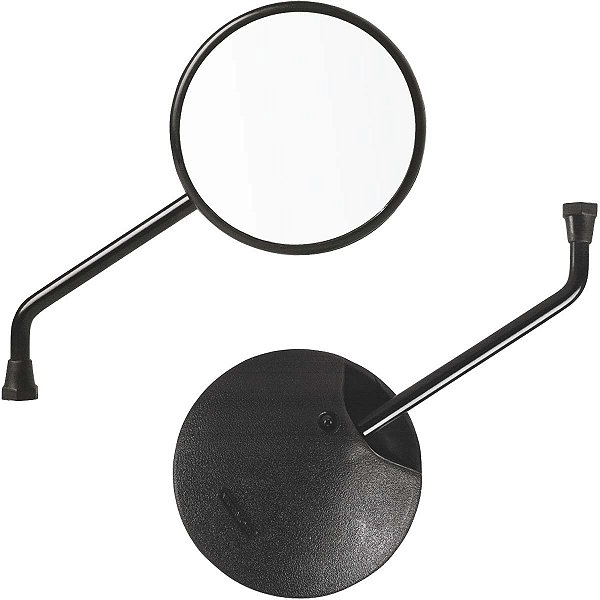 Retrovisor espelho moto C100 Biz XLR125 XLS125 NXR125 NXR150 Bros XR250 Tornado Lente plana Haste normal preta Honda Par