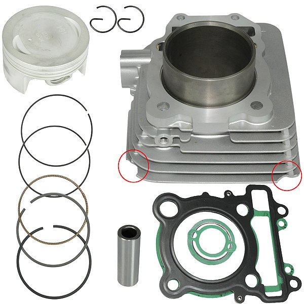 Kit motor cilindro completo KMP Premium anel Rik YS250 Fazer 06/13 XTZ250 Lander Tenere 2007 a 2019 Avariado
