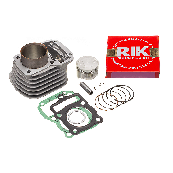 Kit motor cilindro completo KMP Premium anel Rik CG125 Titan Fan 2002 a 2008 NXR125 Bros 2003 a 2005 Honda