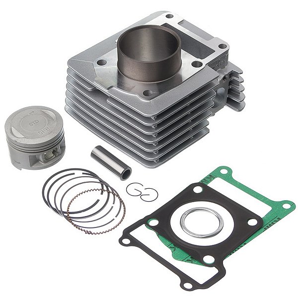 Kit motor cilindro completo KMP Premium anel Rik YBR125 Factor XTZ125 2000 a 2016 Yamaha