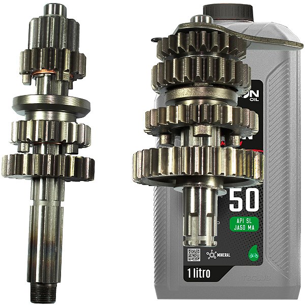 Caixa de câmbio marcha completo C100 Biz 1998 a 2005 partida de pedal e elétrica com óleo