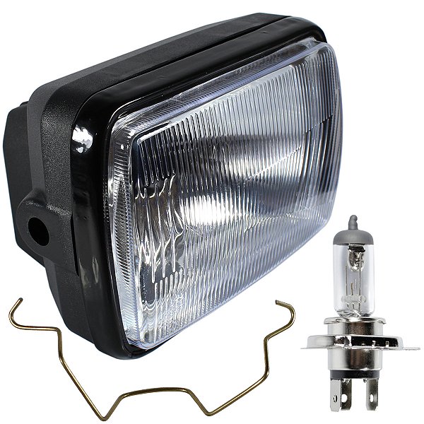 Farol completo CG125 Titan Today 1989 a 1999 aro preto com lâmpada bloco globo optico