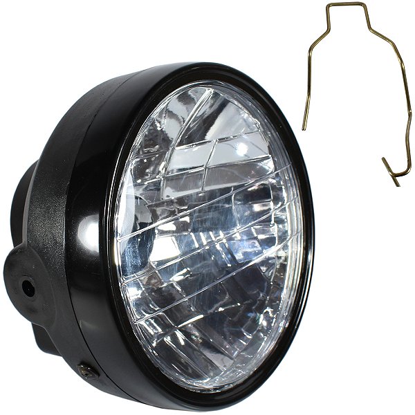 Farol completo CG125 Titan Fan 2000 a 2013 aro preto bloco globo optico