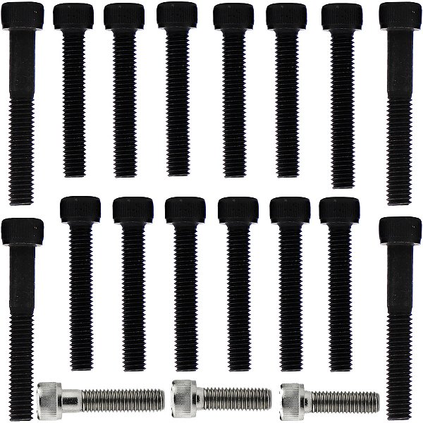 Kit parafusos aço liga tampa motor lateral esquerda+direita YBR125 Factor XTZ125 2000 a 2016