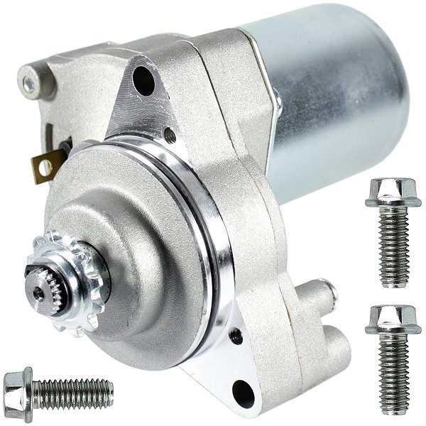Motor de partida arranque C100 Biz Biz100 Jet50 Moby50 Phoenix50 Sky50 Star50 Web100 Super50 AZ01 AZ125 Alfa com parafusos