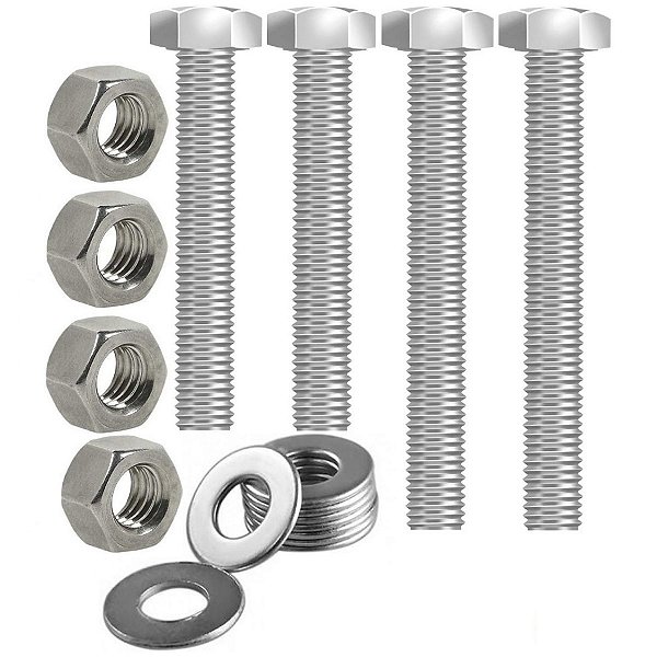 Kit parafusos inox suporte motor DT CG125 1989 a 1999 Titan 1995 a 1999 Today 1995 a 1999 Honda Fixação Peito Chassi